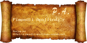 Pimpedli Apollinár névjegykártya